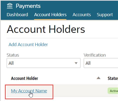 Translate account holder name in Tagalog with examples.